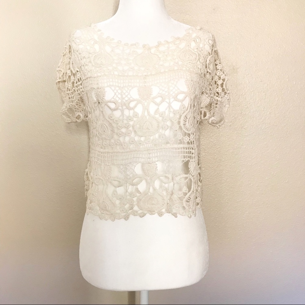 White Lace Short Top